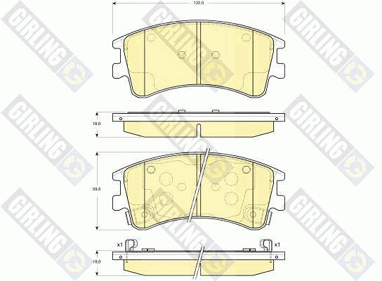 Kit de plaquettes de frein, frein à disque GIRLING 6133109