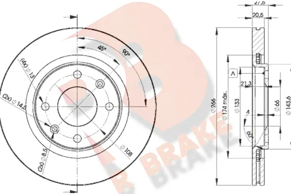 Disque de frein R BRAKE 78RBD24697