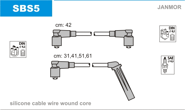 Kit de câbles d'allumage JANMOR SBS5