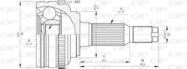 Jeu de joints, arbre de transmission OPEN PARTS CVJ5711.10
