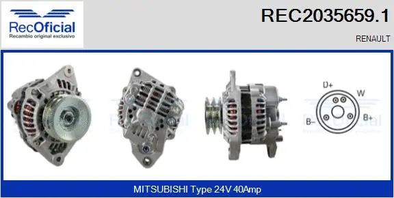 Alternateur RECOFICIAL REC2035659.1