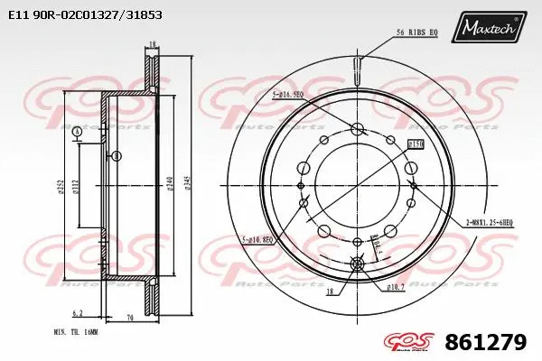 Disque de frein MAXTECH 861279