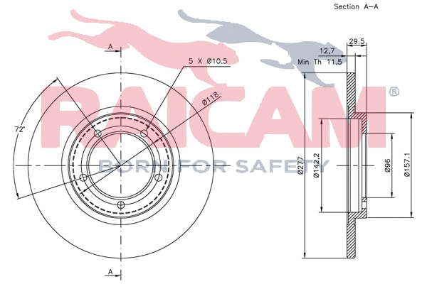 Disque de frein RAICAM RD00986
