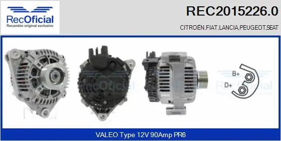 Alternateur RECOFICIAL REC2015226.0