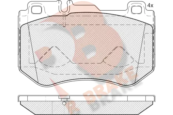 Kit de plaquettes de frein, frein à disque R BRAKE RB2197