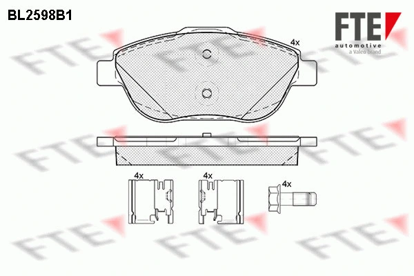 Kit de plaquettes de frein, frein à disque FTE 9010850