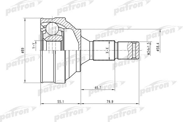 Jeu de joints, arbre de transmission PATRON PCV1446