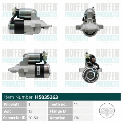 Démarreur HOFFER H5035263