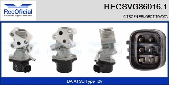 Vanne EGR RECOFICIAL RECSVG86016.1