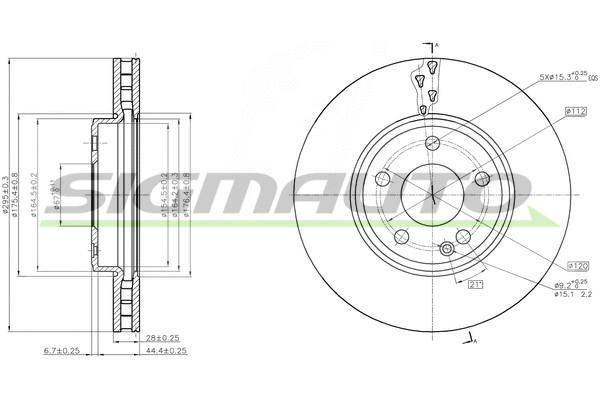 Disque de frein SIGMAUTO DBC460V