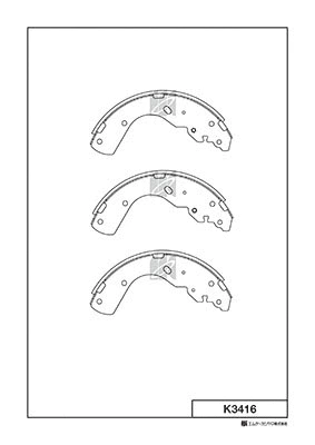 Jeu de mâchoires de frein MK Kashiyama K3416