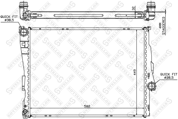 Radiateur, refroidissement du moteur STELLOX 10-25195-SX
