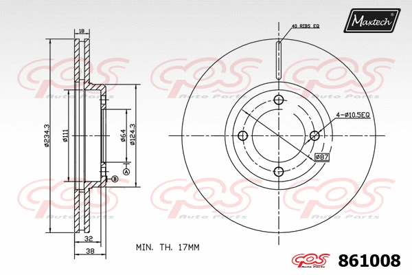 Disque de frein MAXTECH 861008