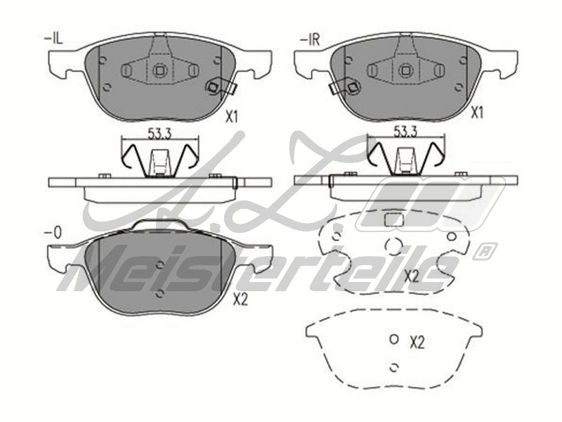 Kit de plaquettes de frein, frein à disque A.Z. Meisterteile AZMT-44-022-2071