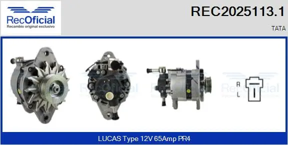 Alternateur RECOFICIAL REC2025113.1