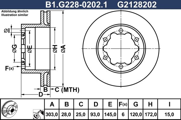 Disque de frein GALFER B1.G228-0202.1