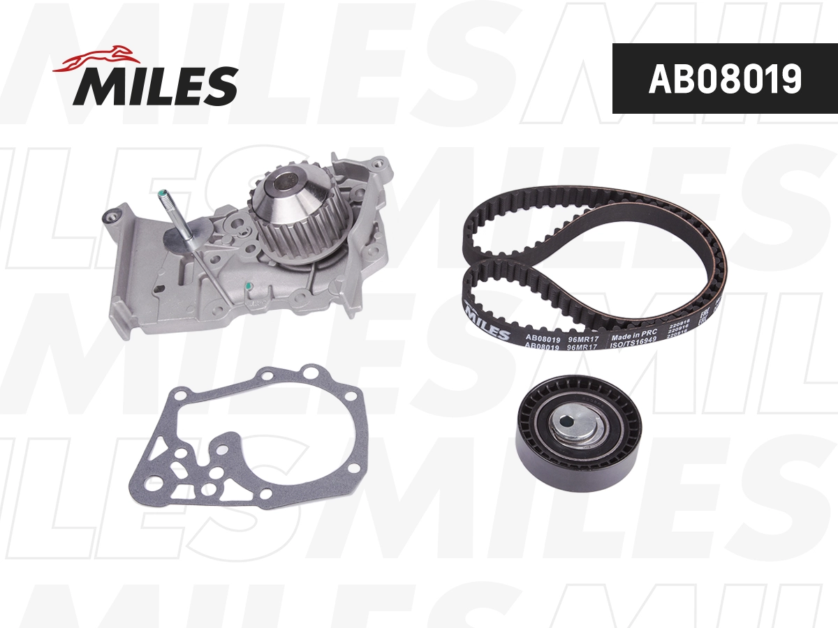 Pompe à eau + kit de courroie crantée MILES AB08019