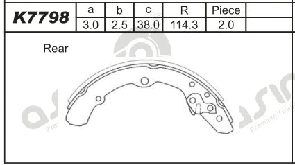 Jeu de mâchoires de frein ASIMCO K7798