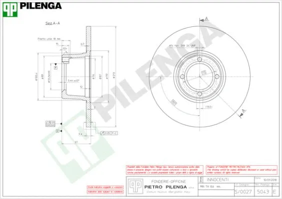 Disque de frein PILENGA 5043