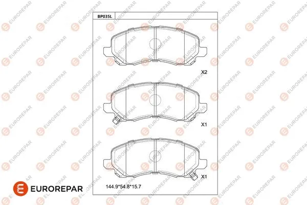 Kit de plaquettes de frein, frein à disque EUROREPAR 1681214480