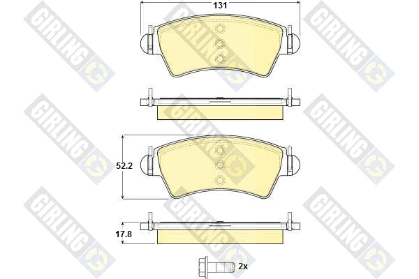 Kit de plaquettes de frein, frein à disque GIRLING 6115014