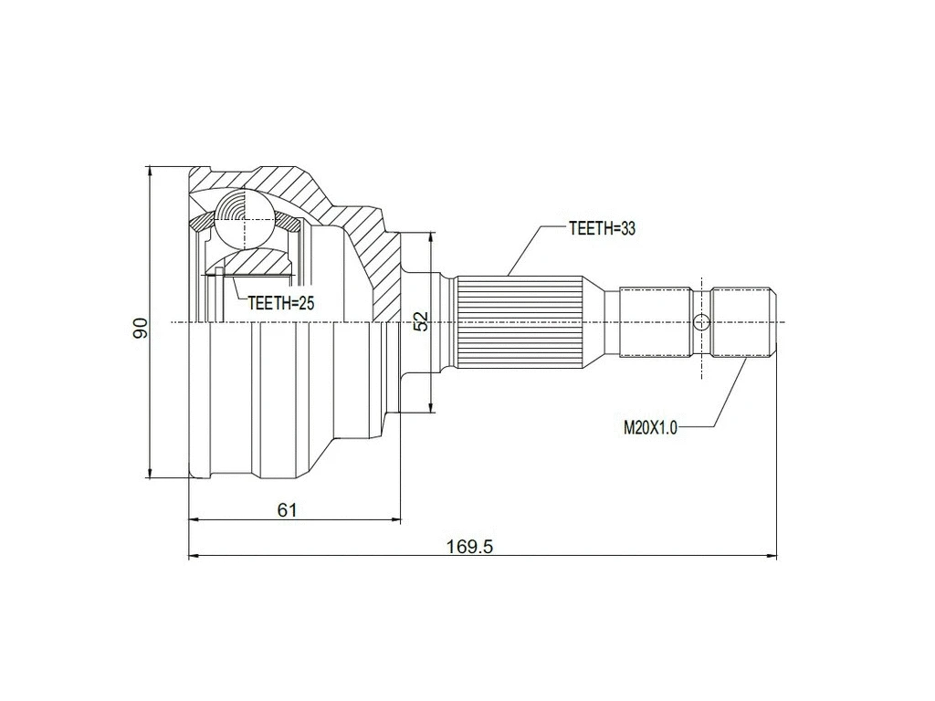 Jeu de joints, arbre de transmission A.Z. Meisterteile AZMT-43-030-1046