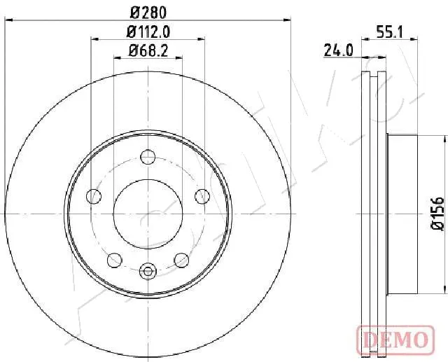 Disque de frein ASHIKA 60-00-0958C