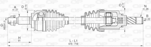 Arbre de transmission OPEN PARTS DRS6417.00