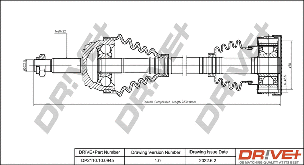 Arbre de transmission Dr!ve+ DP2110.10.0945
