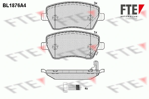 Kit de plaquettes de frein, frein à disque FTE 9010461