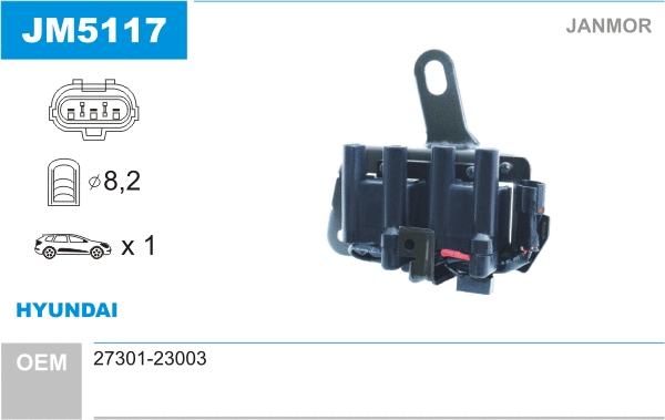 Bobine d'allumage JANMOR JM5117