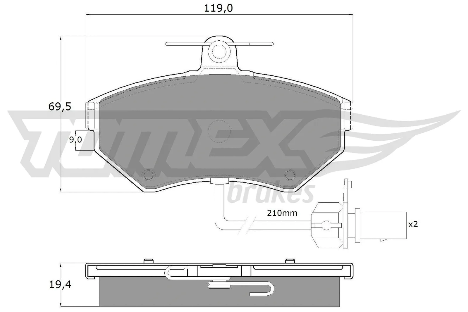 Kit de plaquettes de frein, frein à disque TOMEX Brakes TX 13-121