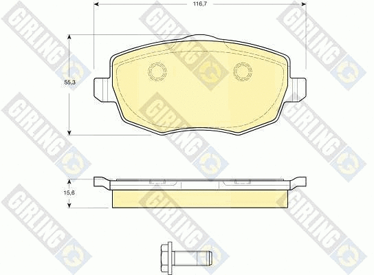 Kit de plaquettes de frein, frein à disque GIRLING 6115931