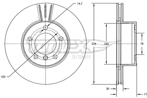 Disque de frein TOMEX Brakes TX 73-15
