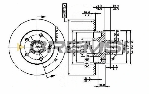 Disque de frein BREMSI CD6266S