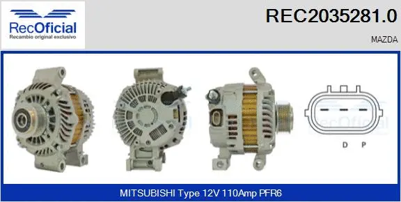 Alternateur RECOFICIAL REC2035281.0