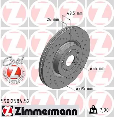 Disque de frein ZIMMERMANN 590.2584.52