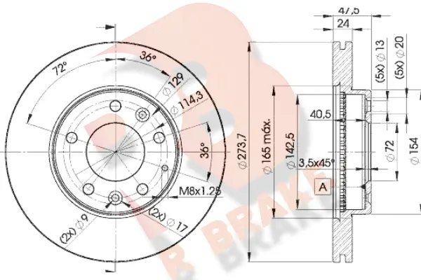 Disque de frein R BRAKE 78RBD23267