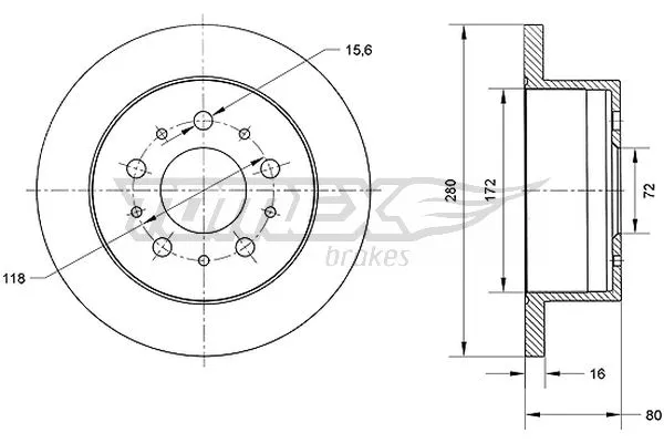 Disque de frein TOMEX Brakes TX 70-61