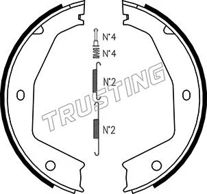Jeu de mâchoires de frein, frein de stationnement TRUSTING 048.002K