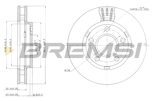 Disque de frein BREMSI CD7030V
