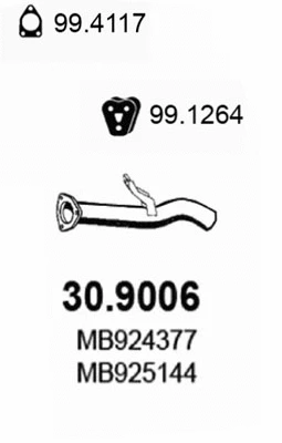 Tuyau d'échappement ASSO 30.9006