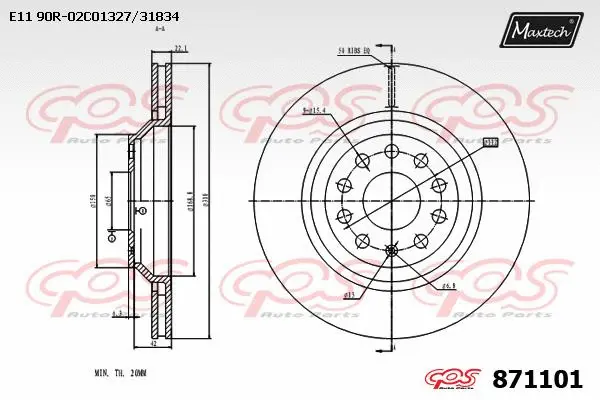 Disque de frein MAXTECH 871101
