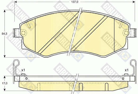 Kit de plaquettes de frein, frein à disque GIRLING 6131699