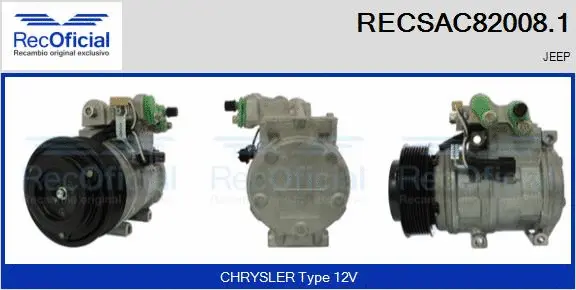 Compresseur, climatisation RECOFICIAL RECSAC82008.1