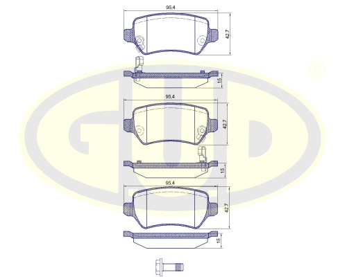 Kit de plaquettes de frein, frein à disque G.U.D. GBP880101