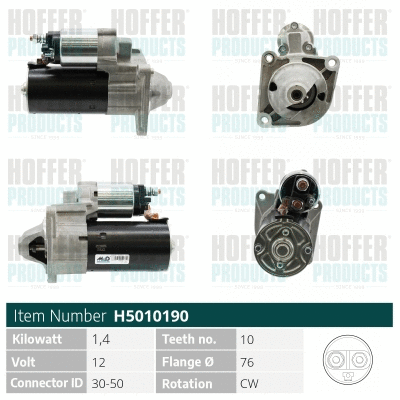 Démarreur HOFFER H5010190