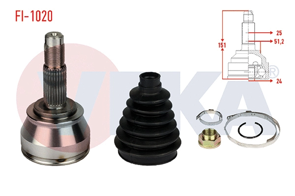 Jeu de joints, arbre de transmission VEKA FI-1020