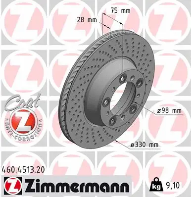 Disque de frein ZIMMERMANN 460.4513.20