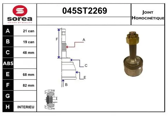 Jeu de joints, arbre de transmission STARTCAR 045ST2269